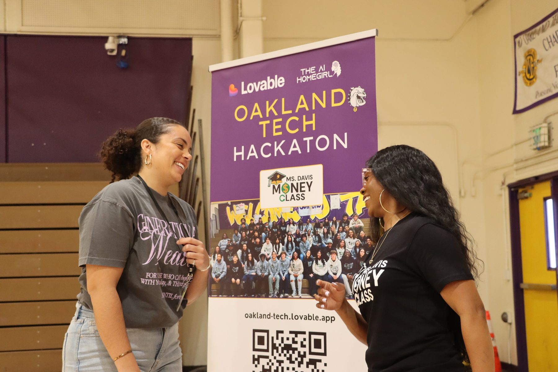 Organizers sharing a moment during the hackathon