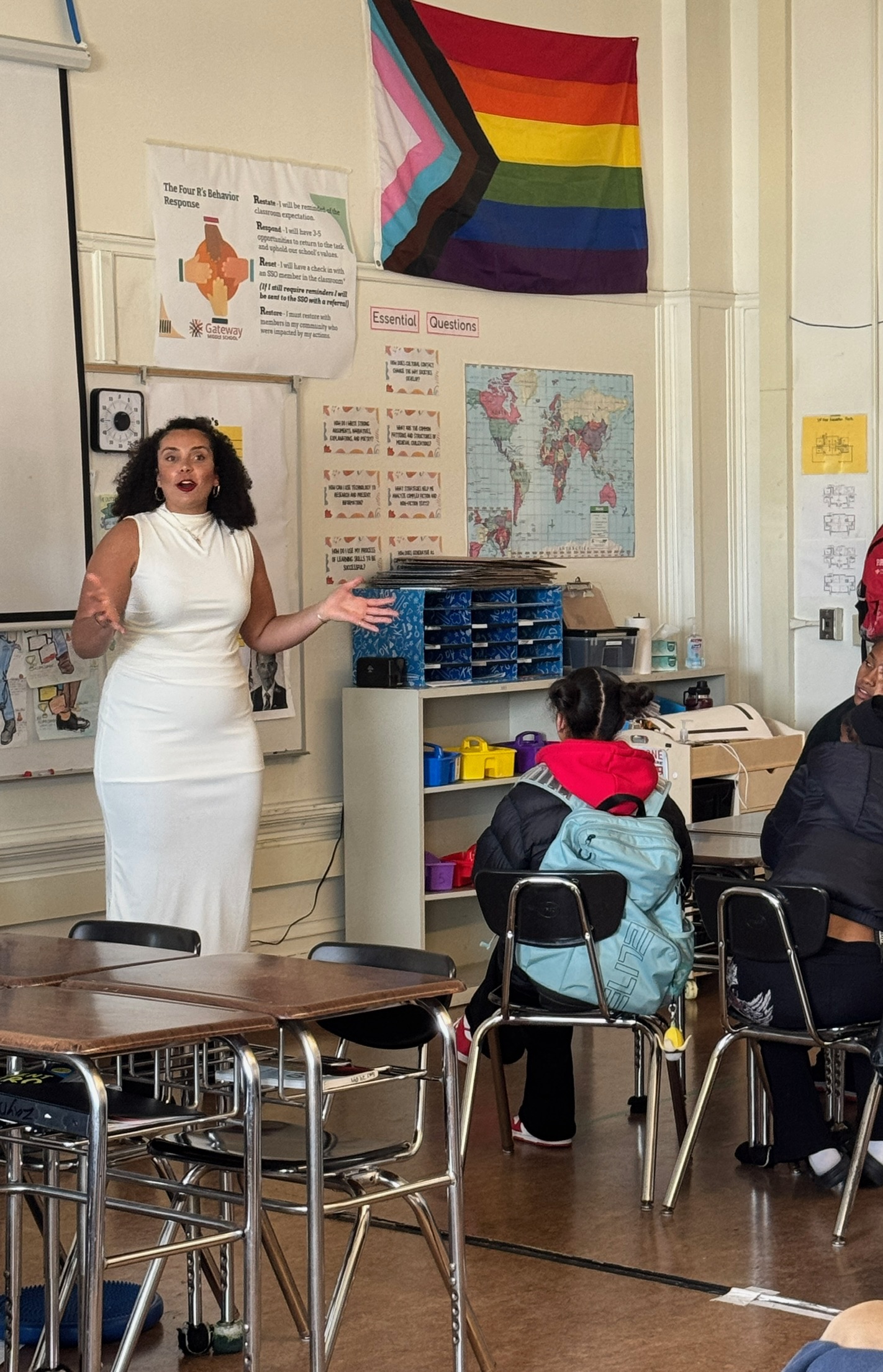 Mariah Cooks teaching in a classroom