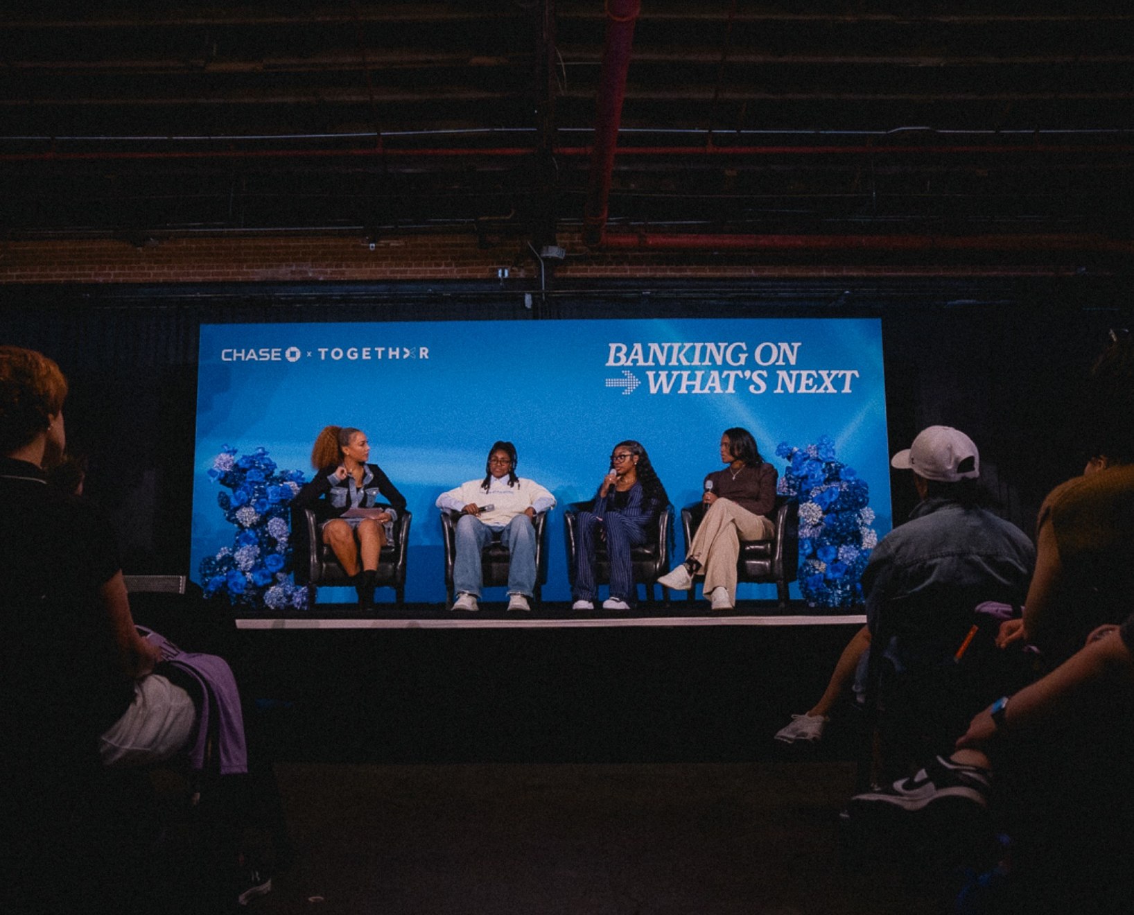 Athletes on a Chase Together panel discussing 'Banking on What's Next'